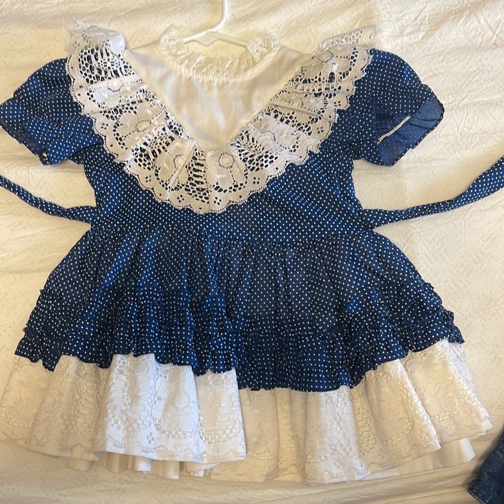 Winnie the Pooh by Disney for Sears Vintage Swiss dot navy dress